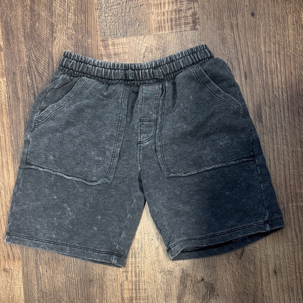 Casual Gray Elastic Waist Shorts